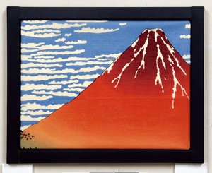 Art Frame Handkerchief Hokusai Ukiyoe(A Woodblock Print) Gaifu Clear Weather
