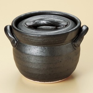 黒釉　ご飯釜（2合炊）
