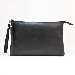 Clutch black Mini Bag Genuine Leather Ladies' Men's