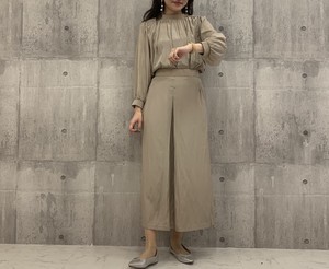 Short Pant Satin Tucked Wide Pants