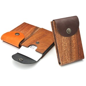[LIFE] Wood & Leather Card Case 02 Business Card Holder