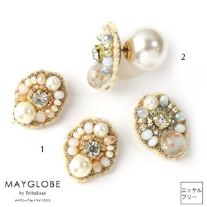 MAYGLOBE by Tribaluxe パールキャッモチーフピアス tp19177