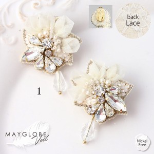 Clip-On Earrings Wedding Bijoux Embroidered