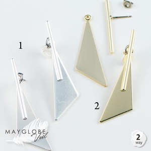 Veil Motif Metal Triangle Motif 2-Way Pierced Earring 20