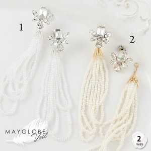 Veil Bijou Motif Beads Tassel 2-Way Pierced Earring