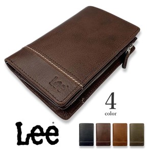 全4色 Lee リー リアルレザー ステッチデザイン 二つ折り財布 ショートウォレット 本革(0520527)