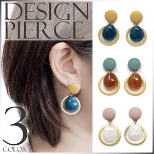 Pierced Earrings Titanium Post Resin Design Ladies' Acrylic