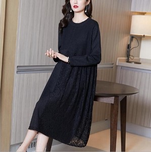 Casual Dress Knitted Long Sleeves One-piece Dress Ladies' M NEW Autumn/Winter