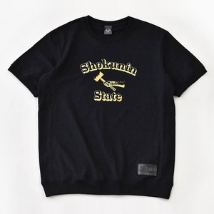 【325】ショクニンステート (Black) サイドパネルリブ Tシャツ メンズ レディース アメカジ ブラック