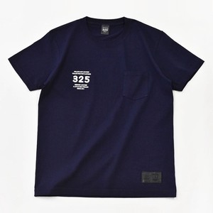 【325】スモールロゴ （Navy）ジャストフィット ポケット付きTシャツ メンズ レディース ネイビー