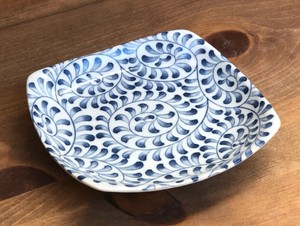 大餐盘/中餐盘 陶器 日式餐具 正方盘 14cm 日本制造