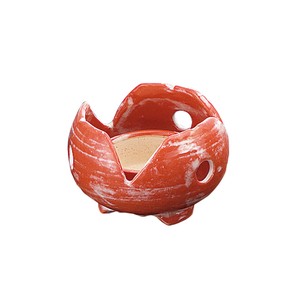 赤楽 割山椒型コンロ（火皿付）