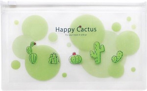 Partition Attached Antibacterial Mask Case Happy Cactus