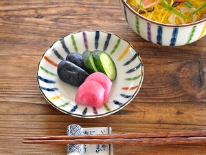 彩り錦十草菊形3.5小皿【薬味皿 日本製 美濃焼 和食器 菊型】