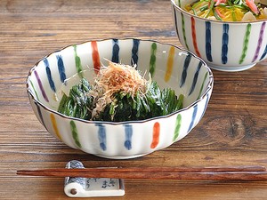 彩り錦十草菊形5.5煮物鉢【中鉢 日本製 美濃焼 和食器 菊型】