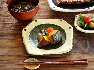 和黒ちぎり型取り皿【中皿 日本製 美濃焼 和食器】