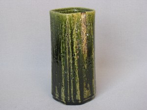 花器 花瓶 置物 インテリア 和陶器 和モダン /織部鉄絵角花入