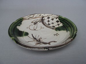 盛皿 大皿 中皿 プレート 和陶器 和モダン /織部鉄絵7寸和皿