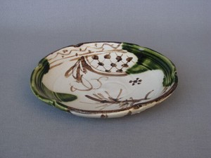 盛皿 大皿 中皿 プレート 和陶器 和モダン /織部鉄絵6寸和皿