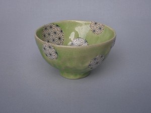 Rice Bowl Japanese Tea Cup Pottery Modern Rice Bowl Bright Green