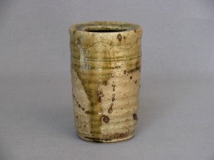 花器 花瓶 置物 インテリア 和陶器 和モダン /灰釉旅枕花入