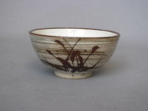 Rice Bowl Japanese Tea Cup Pottery Modern Brush Painting Rice Bowl