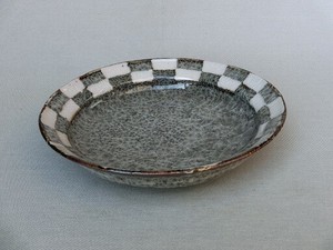中鉢 盛鉢 ボウル 和陶器 和モダン /鼠志野市松丸8寸鉢
