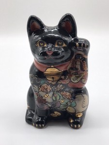 花器 花瓶 置物 インテリア 和陶器 和モダン /招き猫(黒・七福神)小