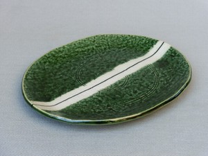 長皿 魚焼物皿 楕円皿 サンマ 和陶器 和モダン /織部一珍小判中皿