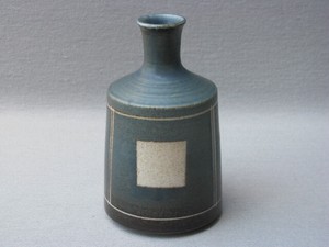 花器 花瓶 置物 インテリア 和陶器 和モダン /青灰釉一輪差