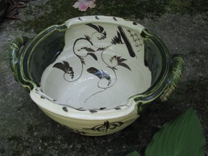 中鉢 盛鉢 ボウル 和陶器 和モダン /織部両手鉢