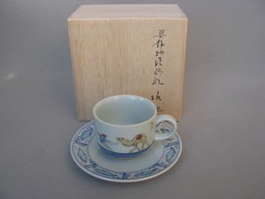 コーヒー マグ カップ 和陶器 和モダン /染付ラクダ紋カップソーサー