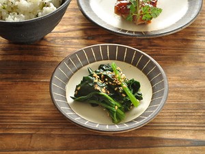 白マット黒ベルト線11.2cm皿【小皿 日本製 美濃焼 和食器】