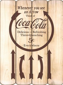 コカ･コーラ ウッドサイン（Arrow）　アメリカン雑貨　看板