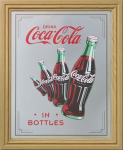 【訳アリ商品】コカ･コーラ パブミラー（Bottle）　アメリカン雑貨　鏡