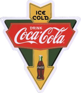 コカ･コーラ ティンプレート（Arrow）　アメリカン雑貨　看板