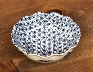 Donburi Bowl Pottery Hemp Leaf 11cm Made in Japan