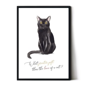 アートポスター【黒猫】B3　A2　B2　A1　B1　北欧　猫　水彩　名言　シンプル　動物　英語