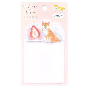 Shibainu Snack Memo Pad Sticky Note Strawberry