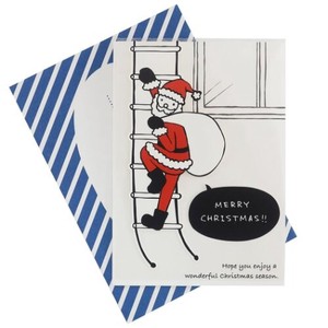 【カード】クリスマス ウォールステッカーカード よじのぼりサンタ