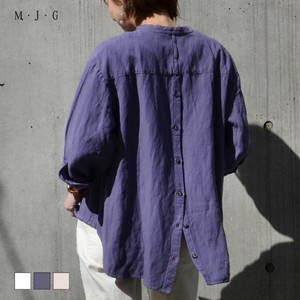 【SALE・在庫限り・再値下げ】リネンバンドカラーシャツ M･J･G/GMT689