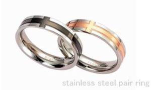 Plain Ring Pink Stainless Steel black Jewelry