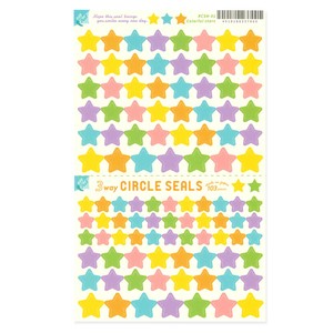 Stickers Colorful Star 3-way Made in Japan