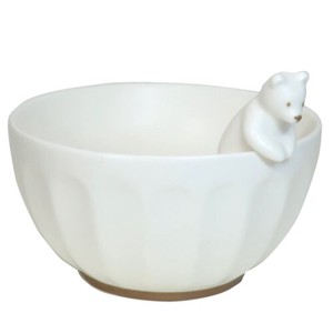 Rice Bowl White Polar Bears Figure