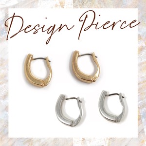 Pierced Earrings Titanium Post Design sliver Ladies' Simple
