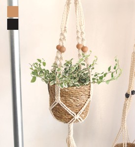 Macrame Hanging Pot Size S Natural Black WITH