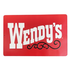 エンボス看板【Wendy's OLD RED】ウェンディーズ プレート サイン アメリカン雑貨