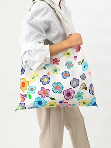 Reusable Grocery Bag Flower Water-Repellent Reusable Bag Made in Japan