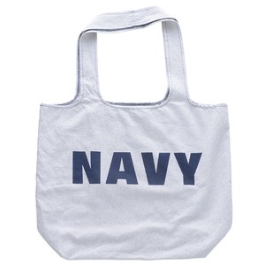 Twill Marche Bag Recycling Letter Navy