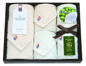 Imabari Eco Mark Olive Scrub Towel Set